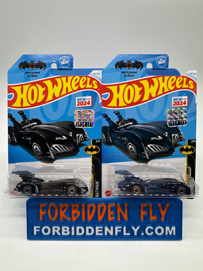 Hot Wheels Mainline - Factory Stickered 2024 - Batman & Robin Batmobile - Lot Of 2