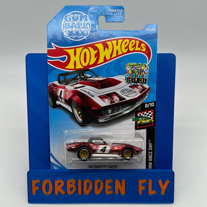 Hot Wheels 2019 Super Treasure Hunt - Factory Stickered - Red Gumball 3000 ‘69 Corvette Racer