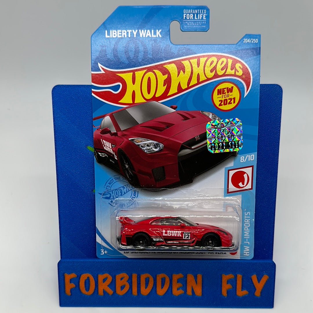 Hot Wheels 2021 Factory Stickered - LB Silhouette Works LBWK Nissan 35GT-R - Red