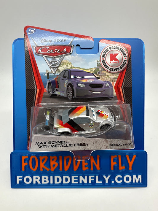 Disney Pixar Cars Movie - K Mart Exclusive Silver Racer Series - Max Schnell with Metallic Finish