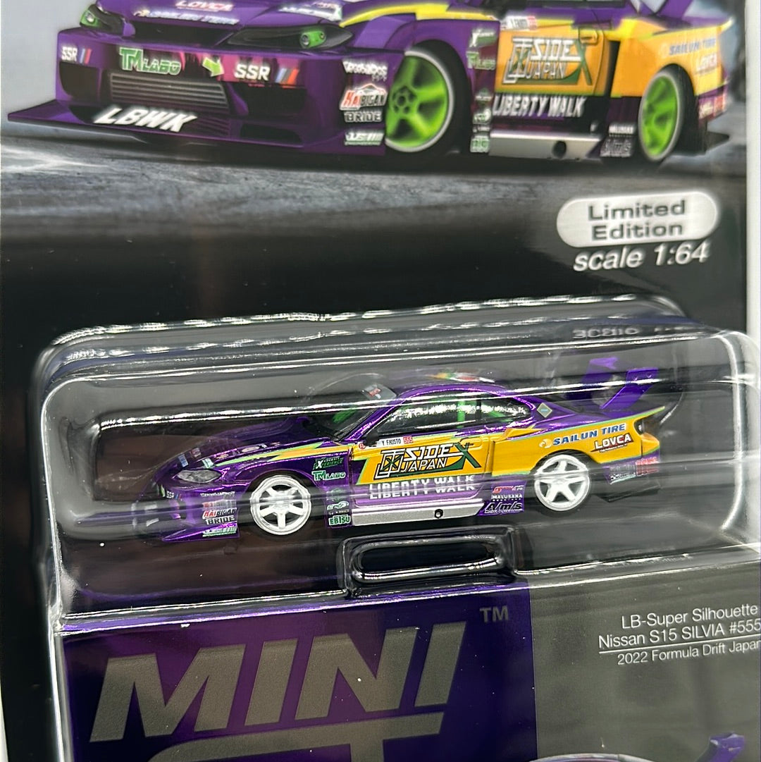 Mini GT Chase #576 - Purple Liberty Walk LB Super Silhouette Nissan S15 Silvia #555