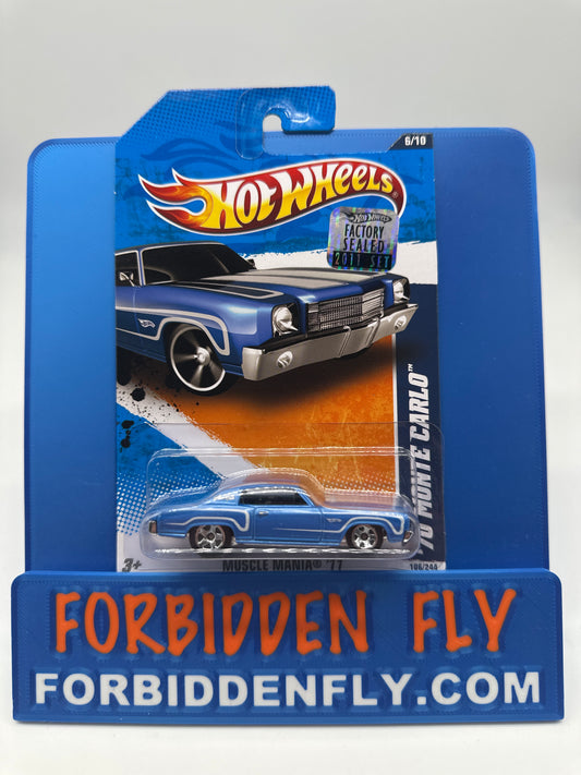 Hot Wheels 2011 Factory Sticker - ‘70 Monte Carlo - Blue