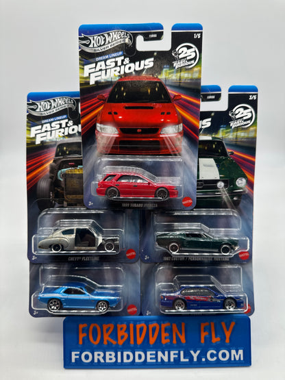 Hot Wheels 2026 Silver Series - Wal Mart Exclusive - Fast & Furious Dream Lineup Series - Complete Set Of 5