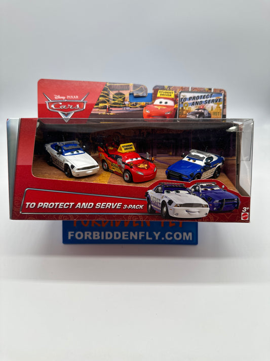 Disney Pixar Cars Movie - (Three) 3 Pack - To Protect And Serve - Driving School Lightning McQueen, Mike 07 and Didi 05
