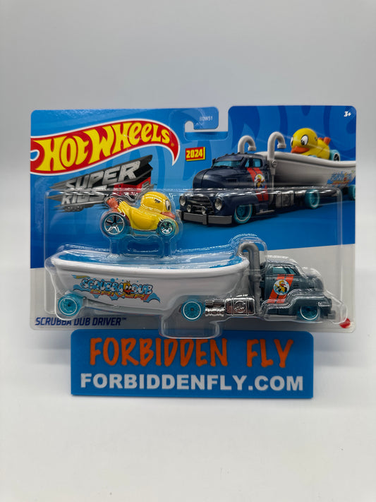 Hot Wheels Super Rigs - 2024 Scrubba Dub Driver - Duck And Bathtub