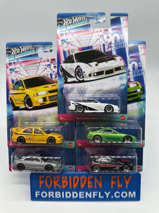 Hot Wheels 2025 Silver Series - Wal Mart Exclusive - 90’s Street Scene Series - Complete Set Of 5