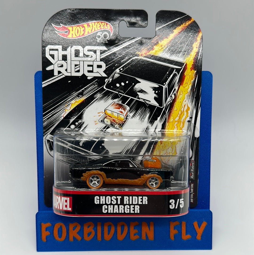 Hot Wheels 2018 Retro Entertainment Premium Single - Marvel Ghost Rider Charger (Movie Reel Packaging)