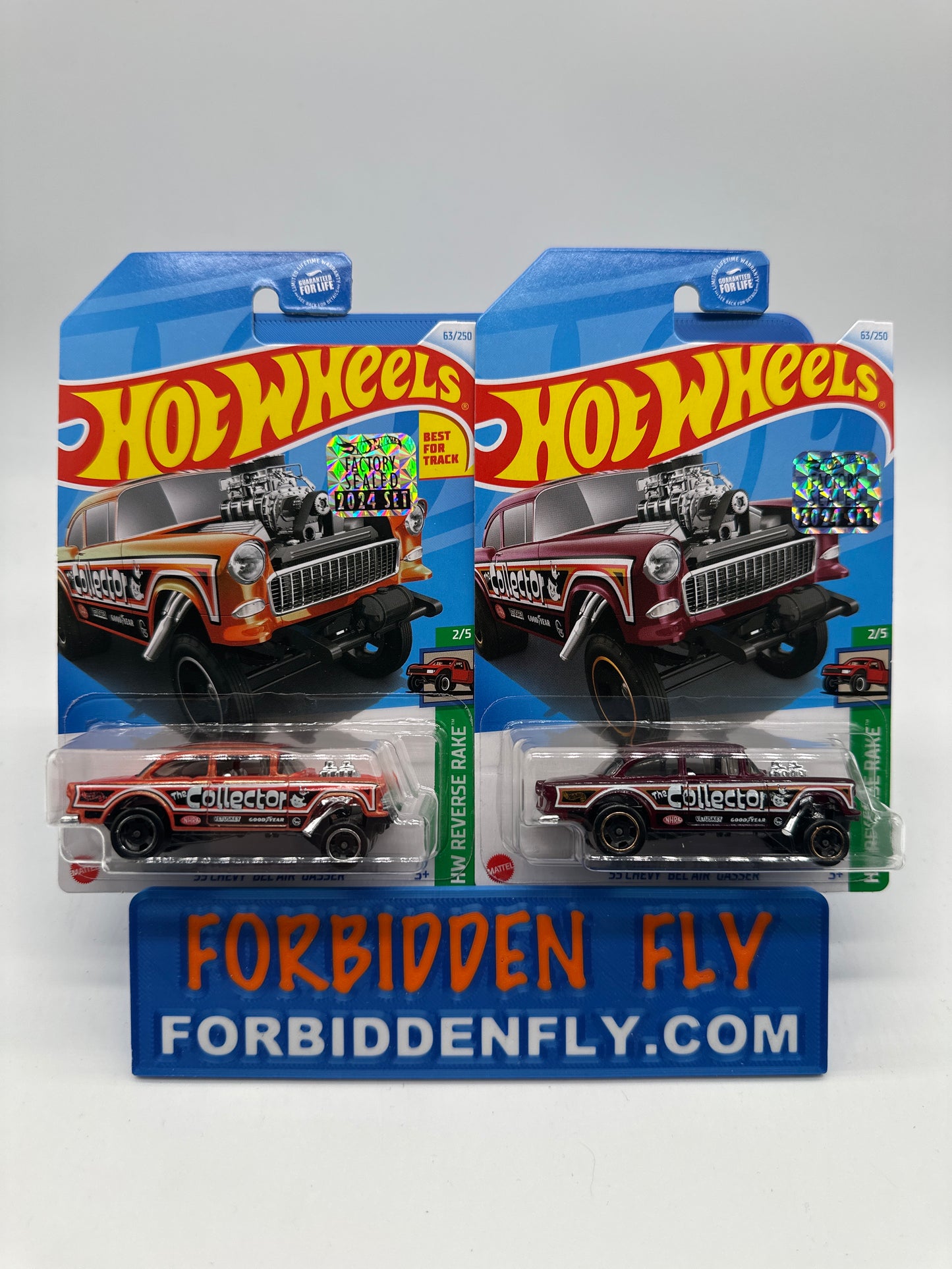 Hot Wheels Mainline - Factory Stickered 2024 - ‘55 Chevy Bel Air Gasser - Lot Of 2