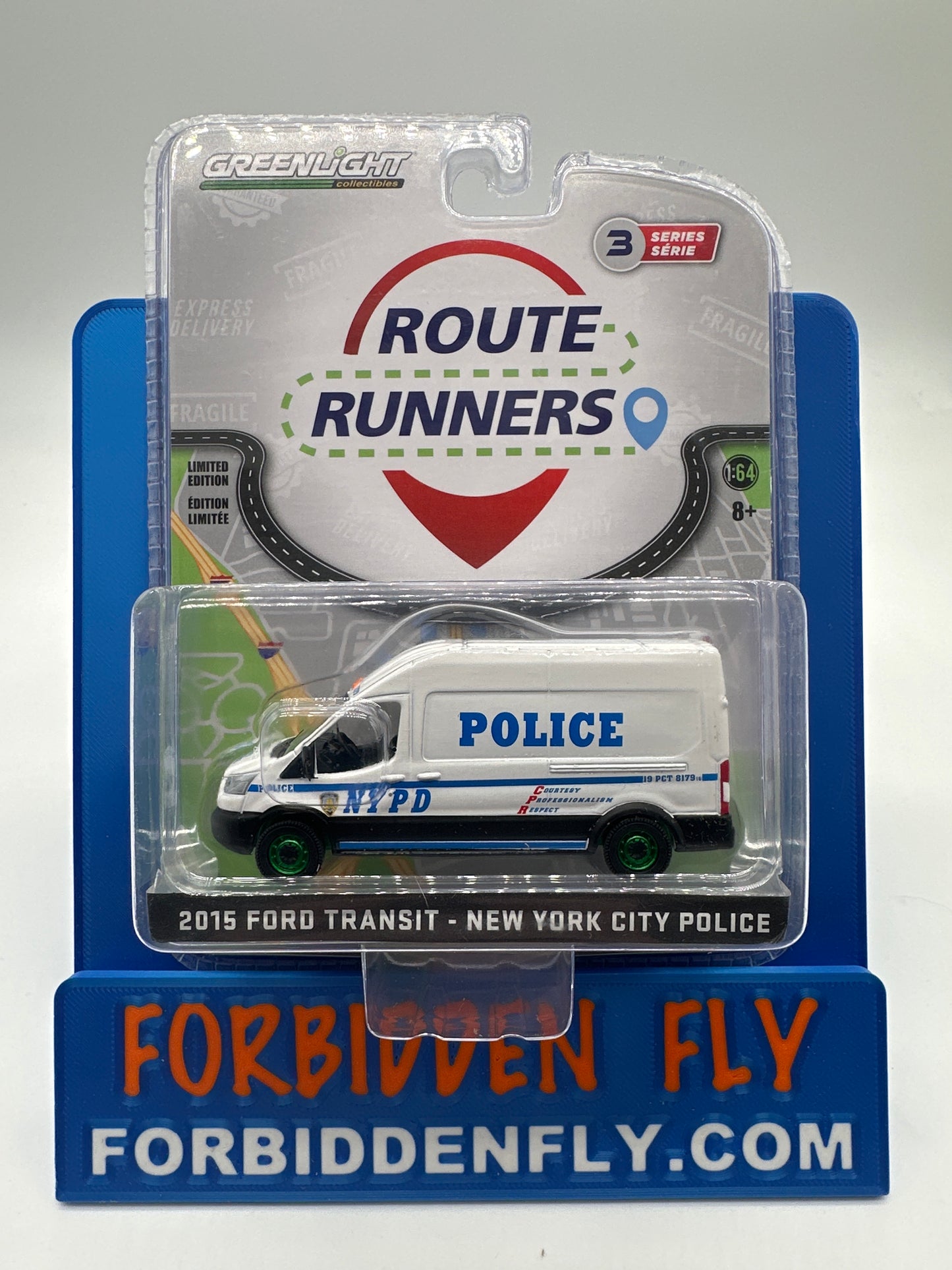 GreenLight Route Runners Series 3 - #53030 - 2015 Ford Transit - New York City Police - Green Machine - Chase