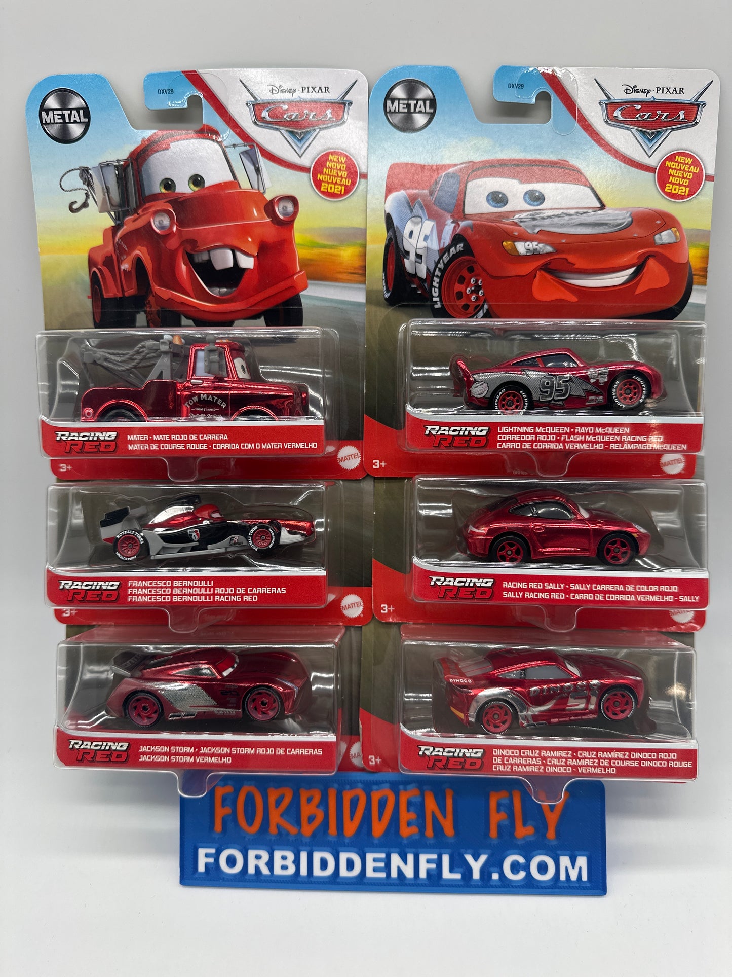 Disney Pixar Cars Movie - Racing Red Series - Complete Set of 6
