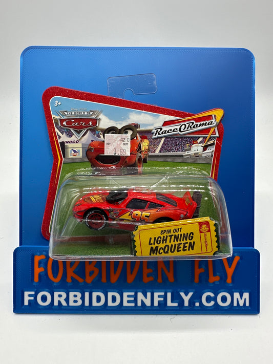 Disney Pixar Cars Movie - Race O Rama Short Card - Spin Out Lightning McQueen