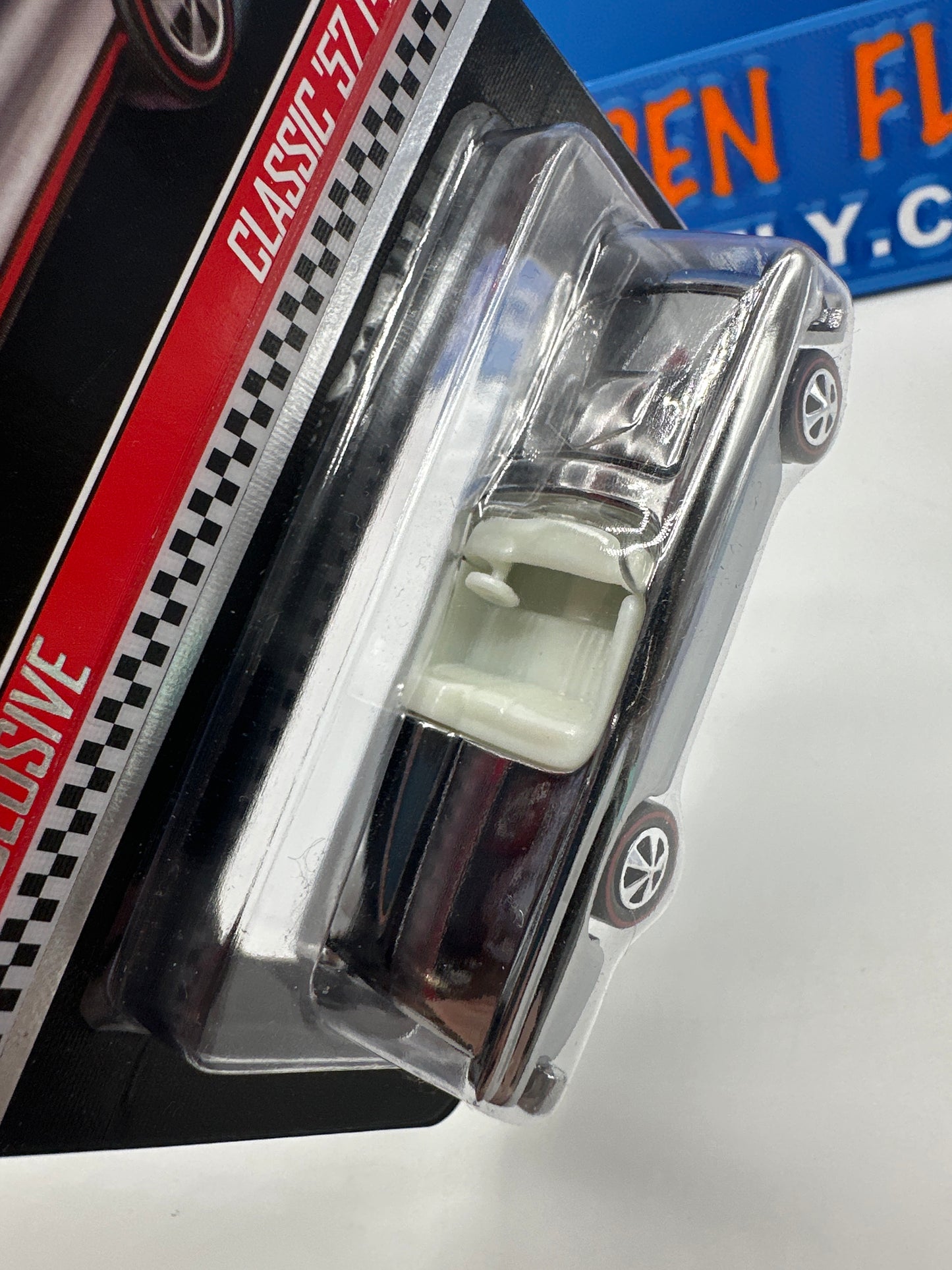 Hot Wheels RLC Red Line Club - 2012 Club Car Release - Classic ‘57 T-Bird - Chrome (w/ Pin)