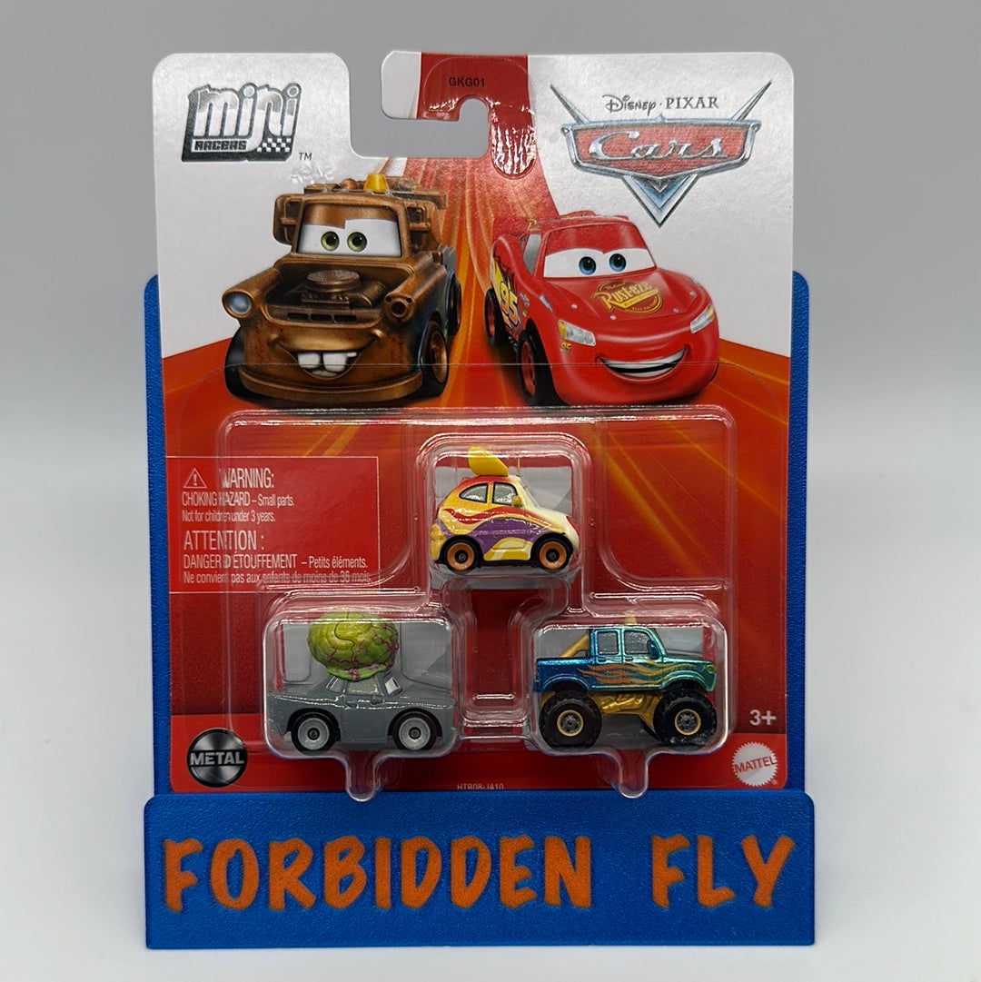Disney Pixar Cars Movie - Metal Mini Racers 3 Pack - 2024 On the Road Release - Doug Crankel, Ivy, and Roadette Marker