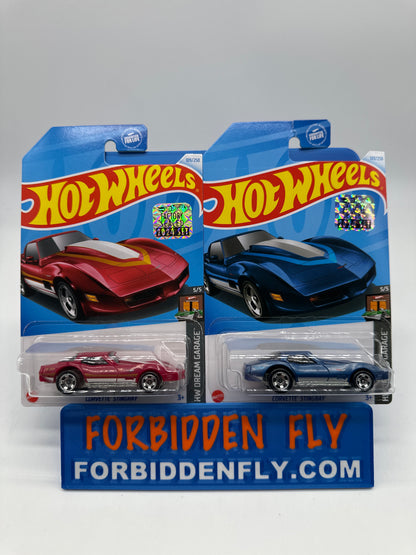Hot Wheels Mainline - Factory Stickered 2024 - Corvette Stingray - Lot Of 2