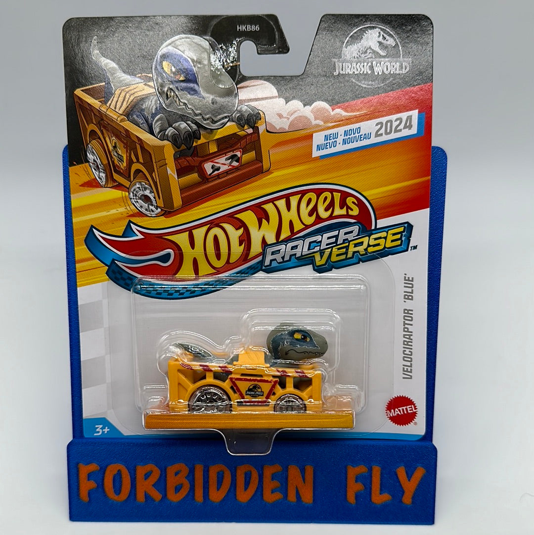 Hot Wheels RacerVerse Blue Velociraptor Toy Car – 1:64 Scale, For Ages 3+, Collectible Die-Cast