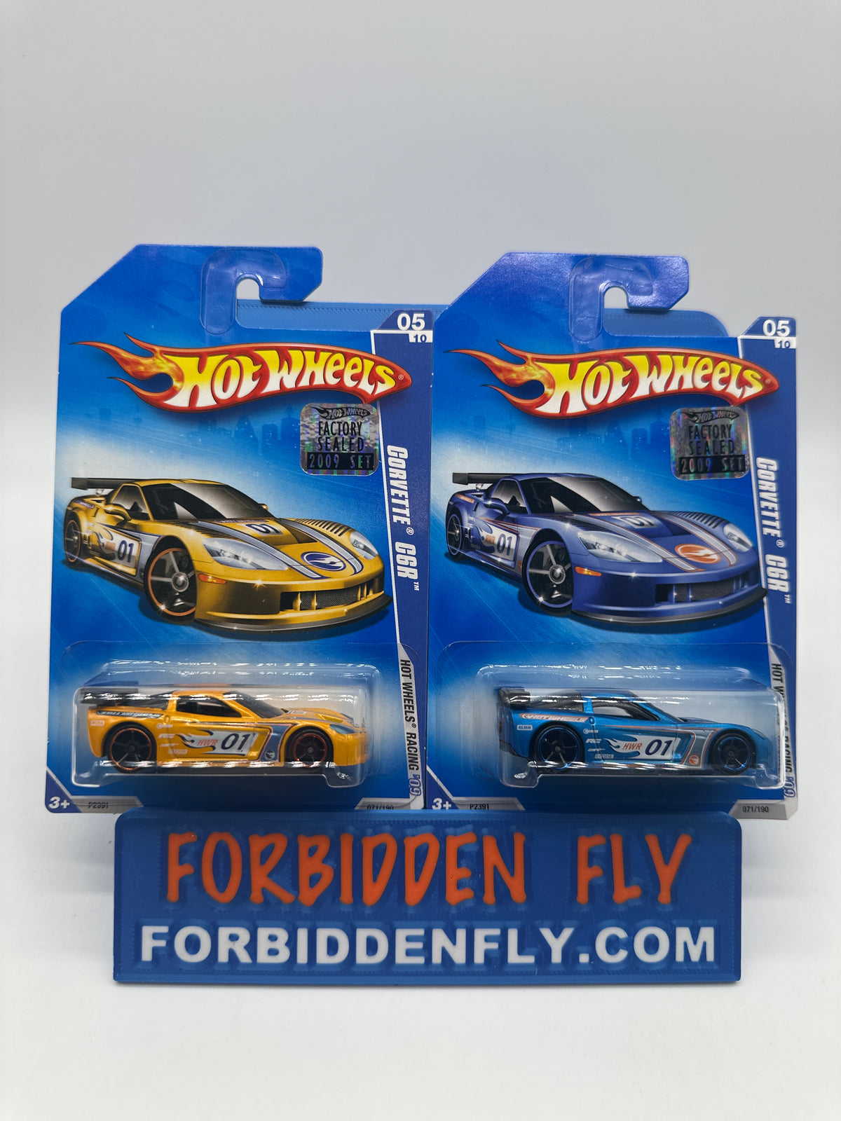 Hot Wheels Mainline - 2009 Factory Stickered - Hot Wheels Racing Series - Corvette C6R - Lot Of 2