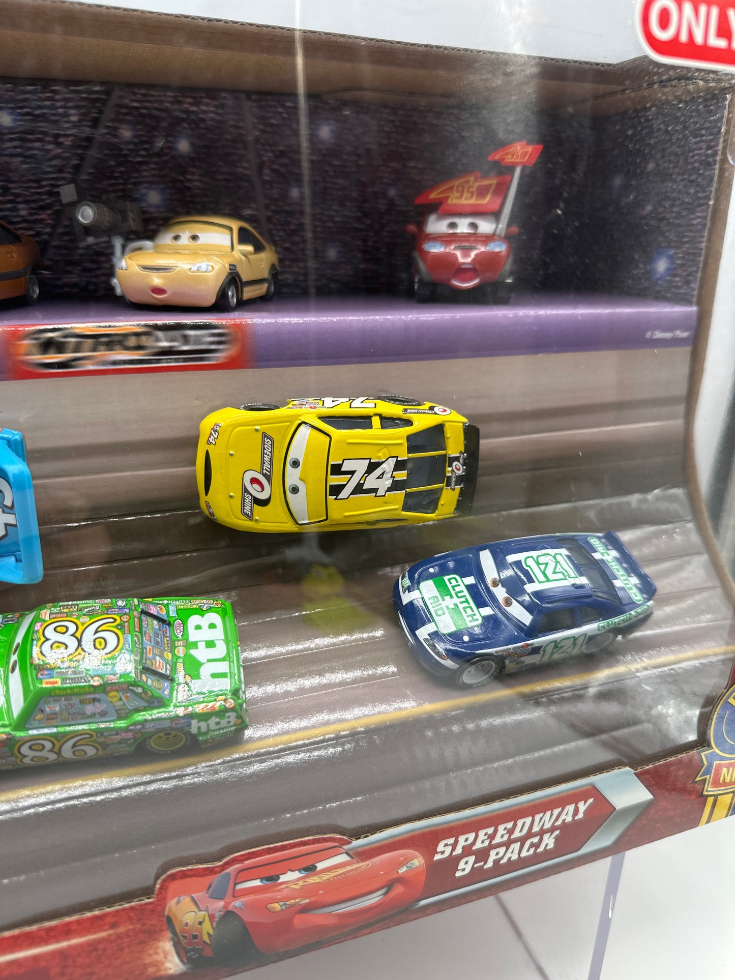 Disney Pixar Cars Movie - Target Exclusive Piston Cup Nights Series - Speedway 9 Pack Set w/ Four Exclusive Vesicles