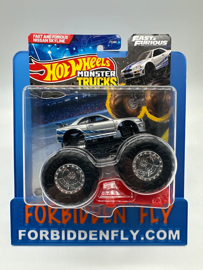 Hot Wheels Monster Trucks - 2025 Fast & Furious Nissan Skyline GT-R (R34) Monster Truck w/ Crushed Car