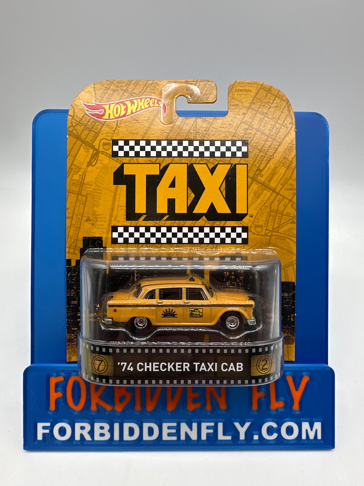 Hot Wheels 2015 Retro Entertainment Premium Single - Taxi - ‘74 Checker Taxi Cab (Movie Reel Packaging)