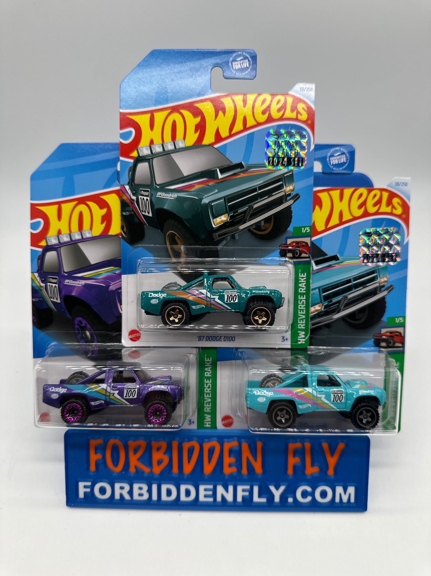 Hot Wheels Mainline - Factory Stickered 2024 - ‘87 Dodge D100 - Lot Of 3