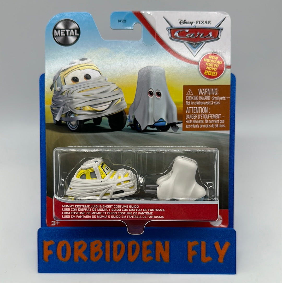Disney Pixar Cars Movie - Metal Logo Card Release - Mummy Costume Luigi & Ghost Costume Guido