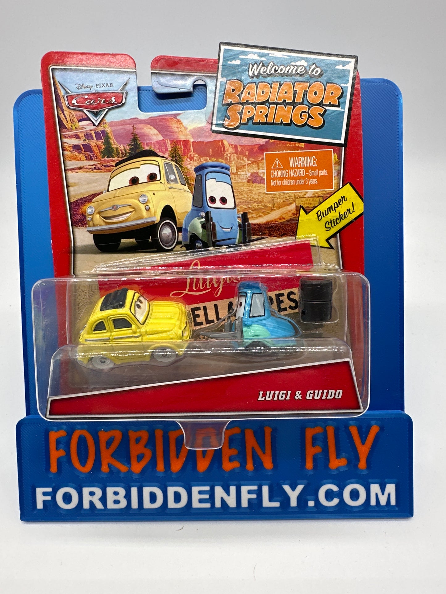 Disney Pixar Cars Movie - Welcome To Radiator Springs Card Series - Luigi & Guido With Bumper Sticker