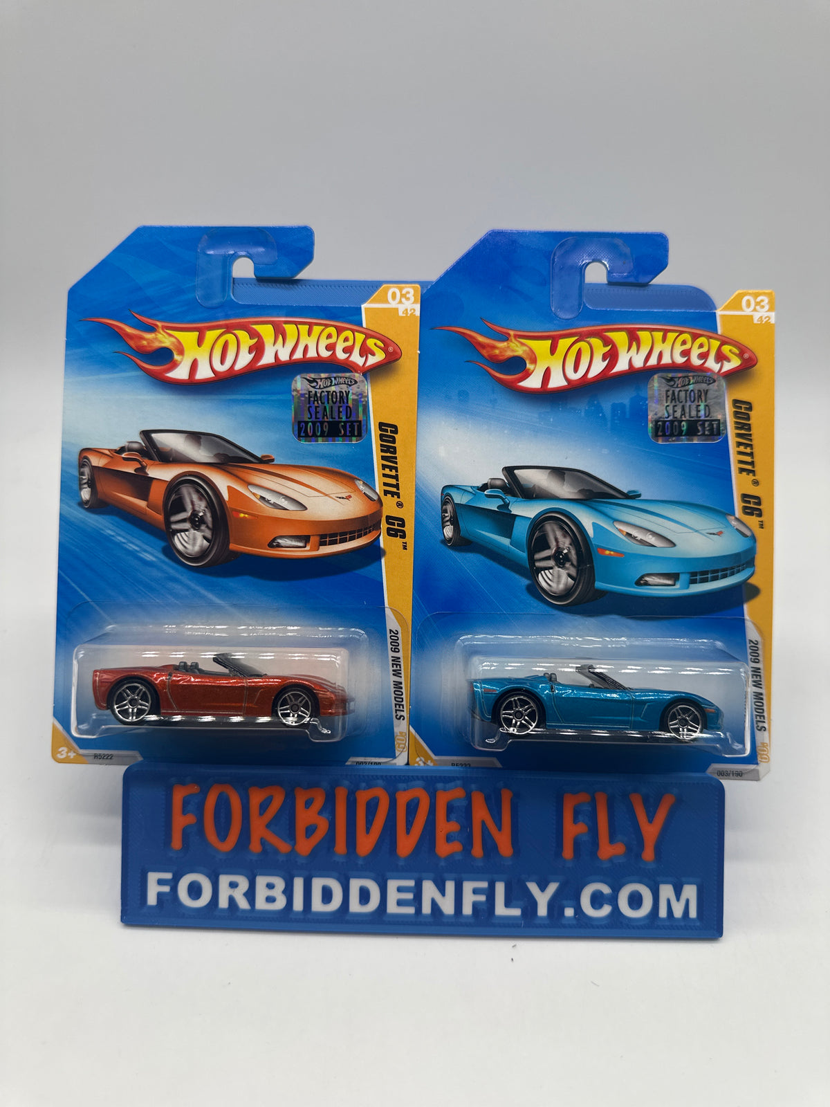 Hot Wheels Mainline - 2009 Factory Stickered - 2009 New Model Series - Corvette C6 - Lot Of 2