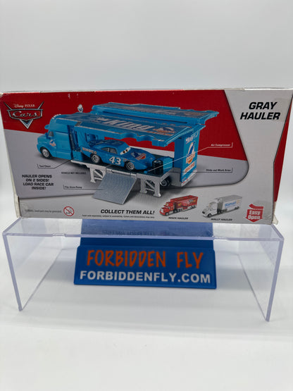 Disney Pixar Cars Movie - Walmart Exclusive - Gray Hauler (Strip Weathers “The King” #43 Hauler) - Open & Load