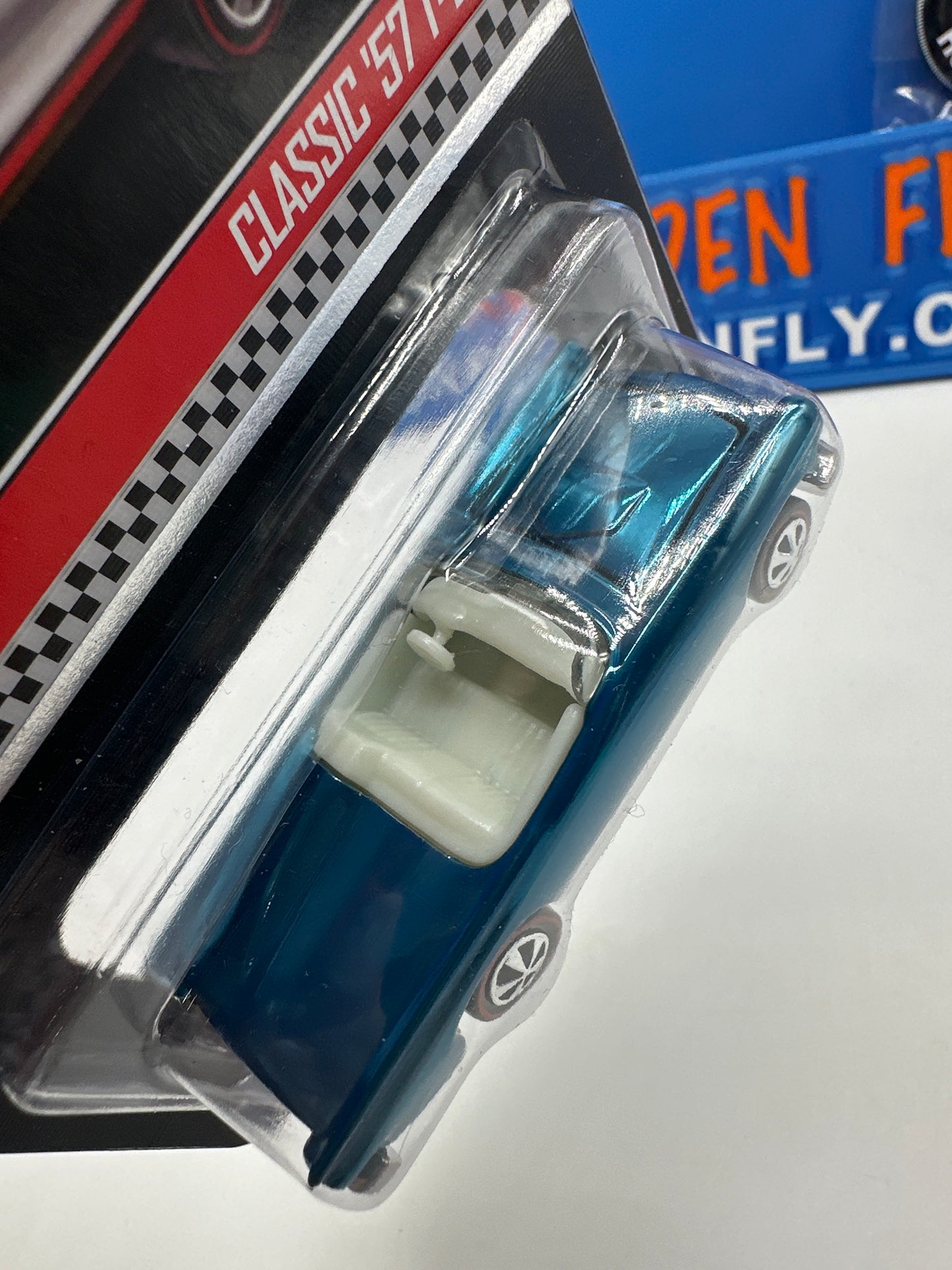 Hot Wheels RLC Red Line Club - 2012 Club Car Release - Classic ‘57 T-Bird - Teal Blue (w/ Pin)