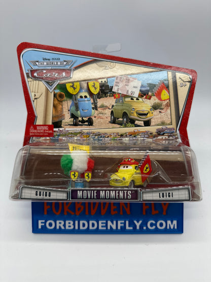 Disney Pixar Cars Movie - World of Cars Two Pack - Movie Moments Guido & Luigi Ferrari Fan