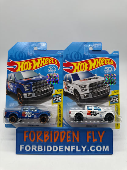 Hot Wheels Mainline - Factory Stickered 2018 - ‘15 Ford F-150 - Lot Of 2