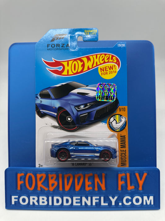 Hot Wheels 2016 Factory Sticker - ‘16 Camaro SS - Blue