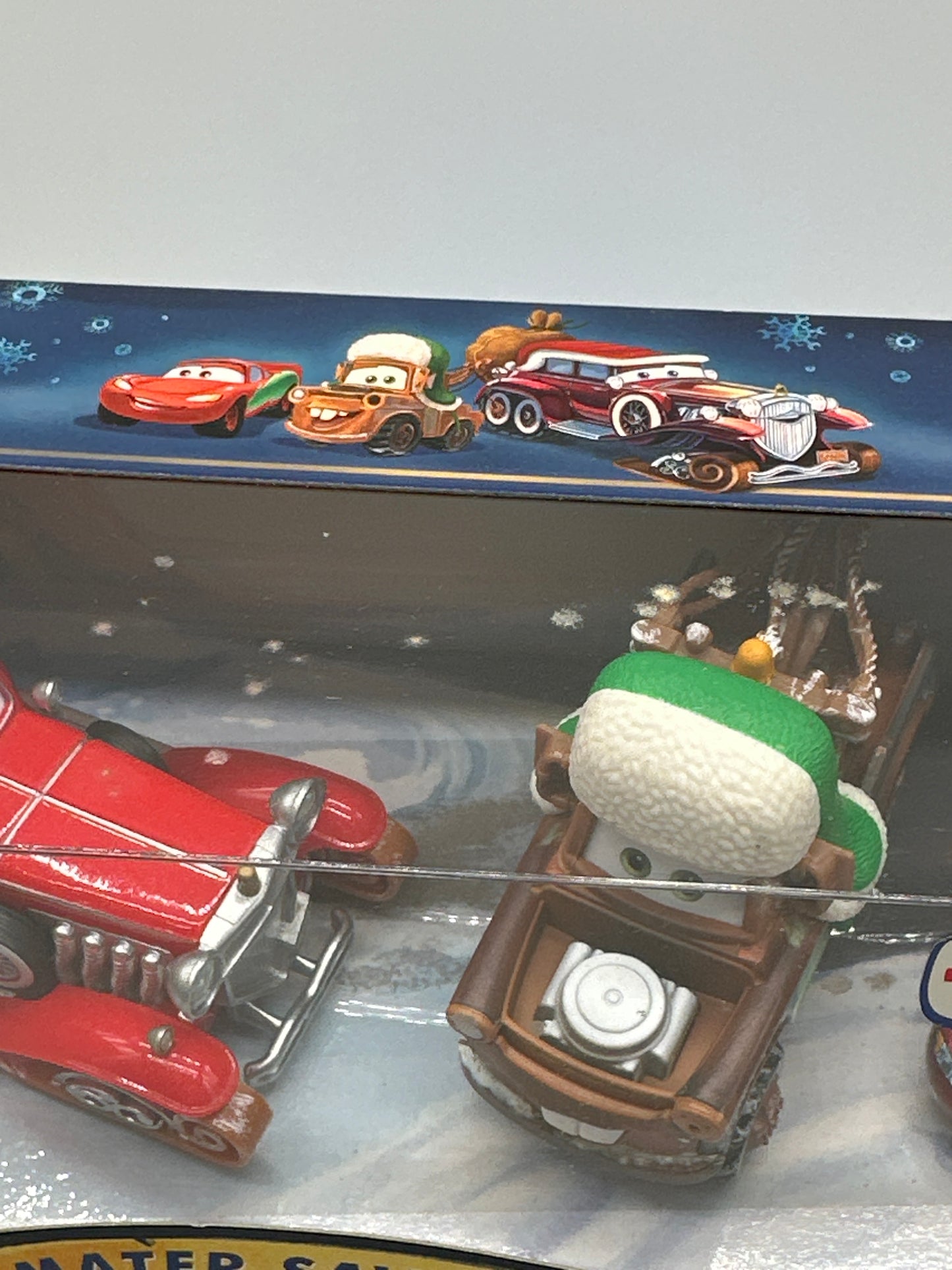 Disney Pixar Cars Movie - Mater Saves Christmas (Three) 3 Pack - Santa Car, Whee-Hoo Winter Mater And Holiday Hotshot Lightning McQueen