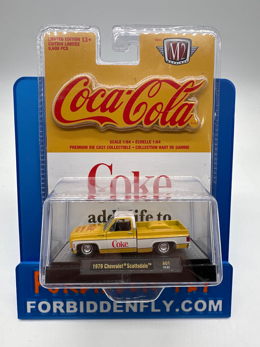 M2 Machines 2019 Coca Cola Series - A01 - Yellow Squarebody 1979 Chevrolet Scottsdale