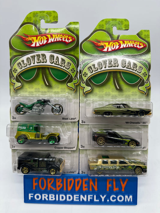 Hot Wheels - 2010 St. Patrick’s Day Clover Cars Series - Complete Set of 6