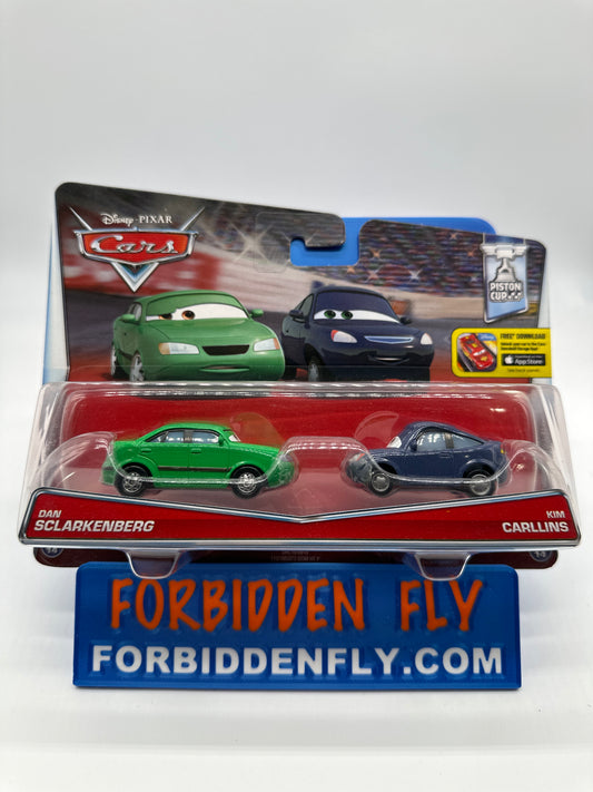 Disney Pixar Cars Movie - Piston Cup Series (Two) 2 Pack - Dan Sclarkenberg & Kim Carllins