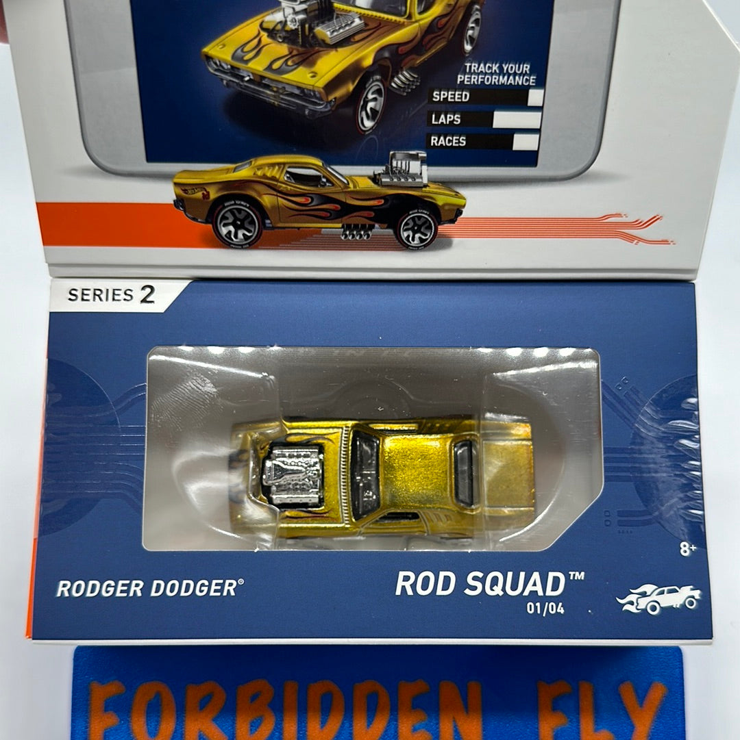 Hot Wheels Boxed Series 2 ID Car - Rod Squad - Rodger Dodger - Gold