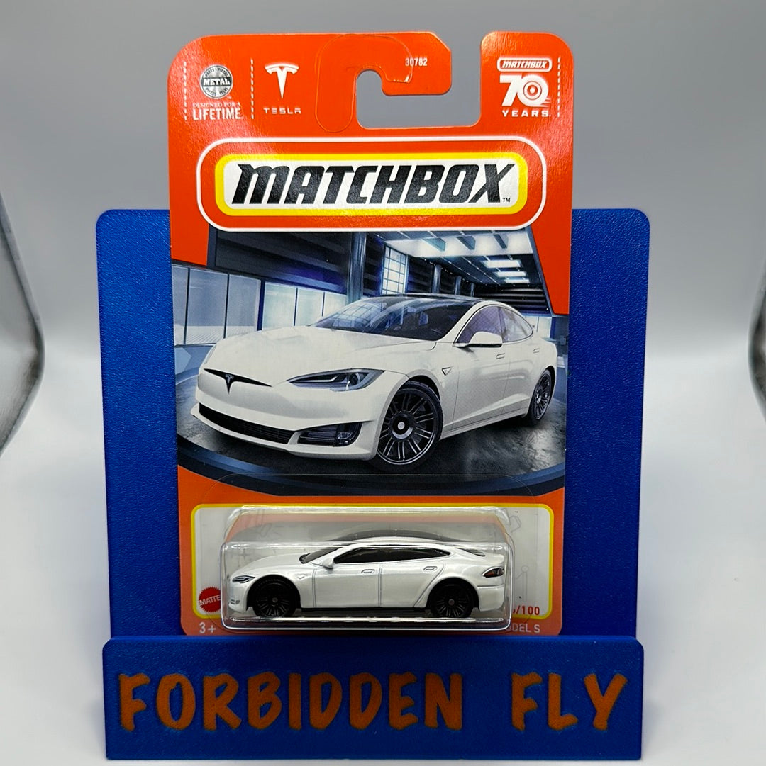 Matchbox - 2023 Mainline - Tesla Model S - White - #86/100