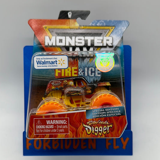 Spinmaster Monster Jam Monster Trucks - Walmart Exclusive Fire & Ice Series - Fire Son-uva Grave Digger