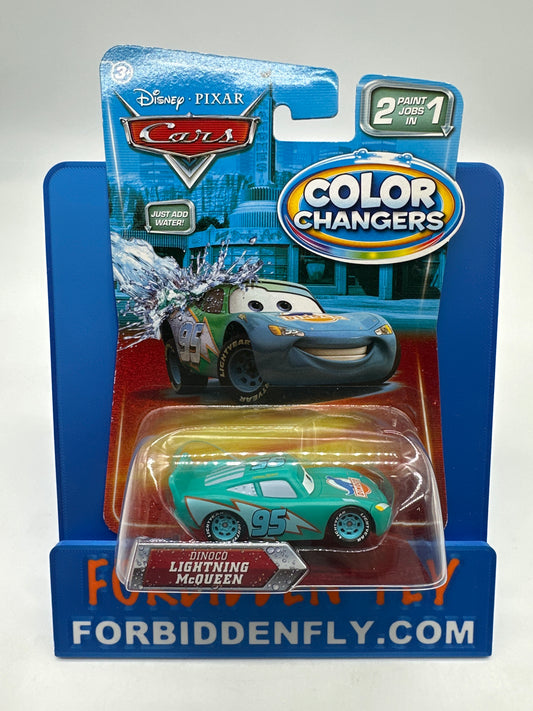 Disney Pixar Cars Movie - Color Changers - Teal Green to Blue - Dinoco Lightning McQueen