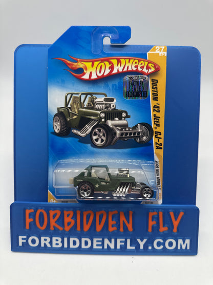 Hot Wheels Mainline - 2009 Factory Stickered - 2009 New Model Series - Custom ‘42 Jeep CJ-2A - Lot Of 2