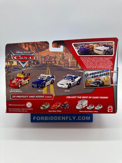Disney Pixar Cars Movie - (Three) 3 Pack - To Protect And Serve - Driving School Lightning McQueen, Mike 07 and Didi 05