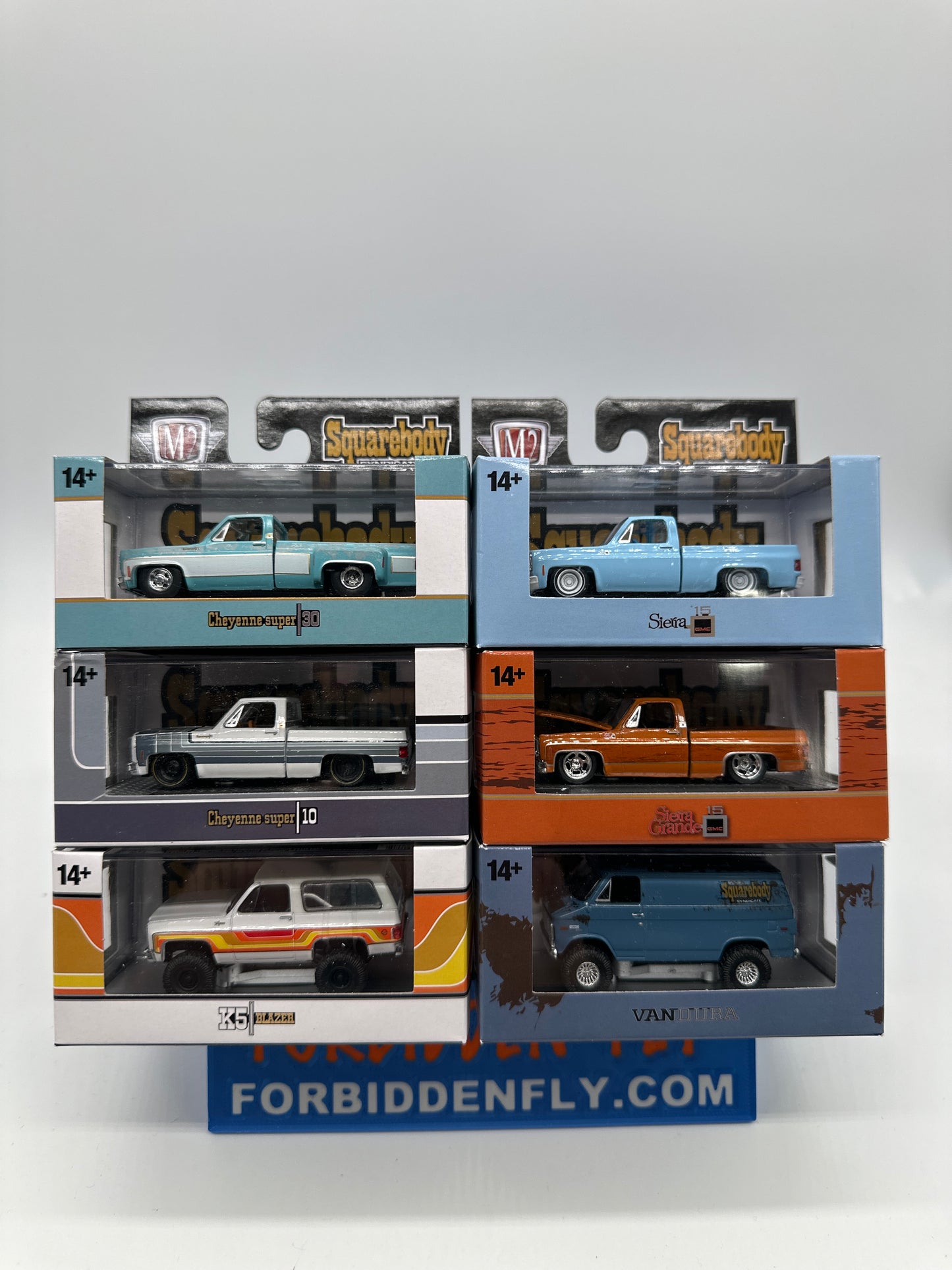M2 Machines Acrylic Boxed Car Set - Squarebody Syndicate Series 3 - Complete Set of 6