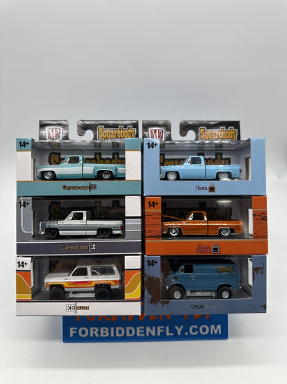 M2 Machines Acrylic Boxed Car Set - Squarebody Syndicate Series 3 - Complete Set of 6