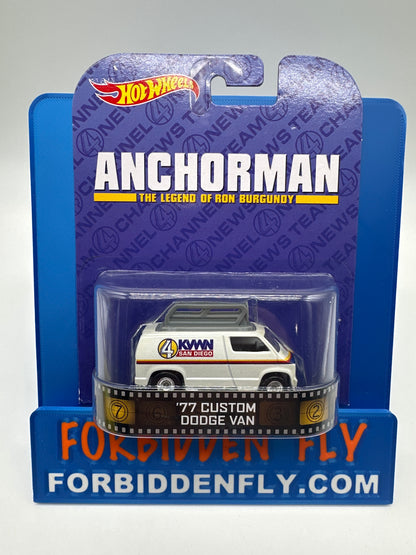 Hot Wheels 2014 Retro Entertainment Premium Single - Anchorman The Legend Of Ron Burgundy - ‘77 Custom Dodge Van (Movie Reel Packaging)