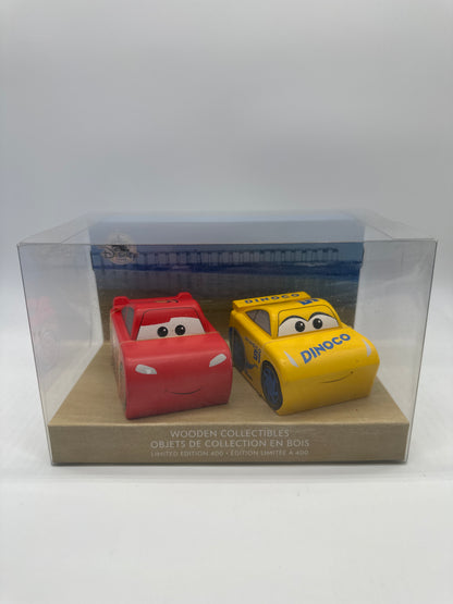 Disney Pixar Cars Movie - Wooden Collectibles - Disney Store Exclusive - Lightning McQueen & Cruz Ramirez
