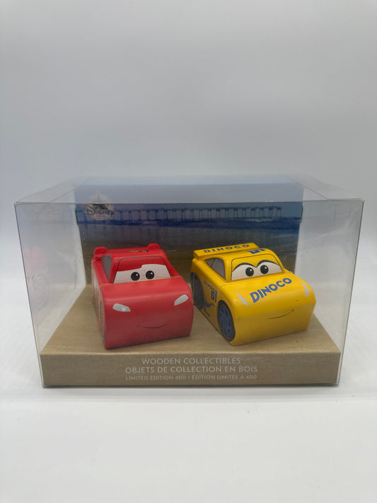 Disney Pixar Cars Movie - Wooden Collectibles - Disney Store Exclusive - Lightning McQueen & Cruz Ramirez