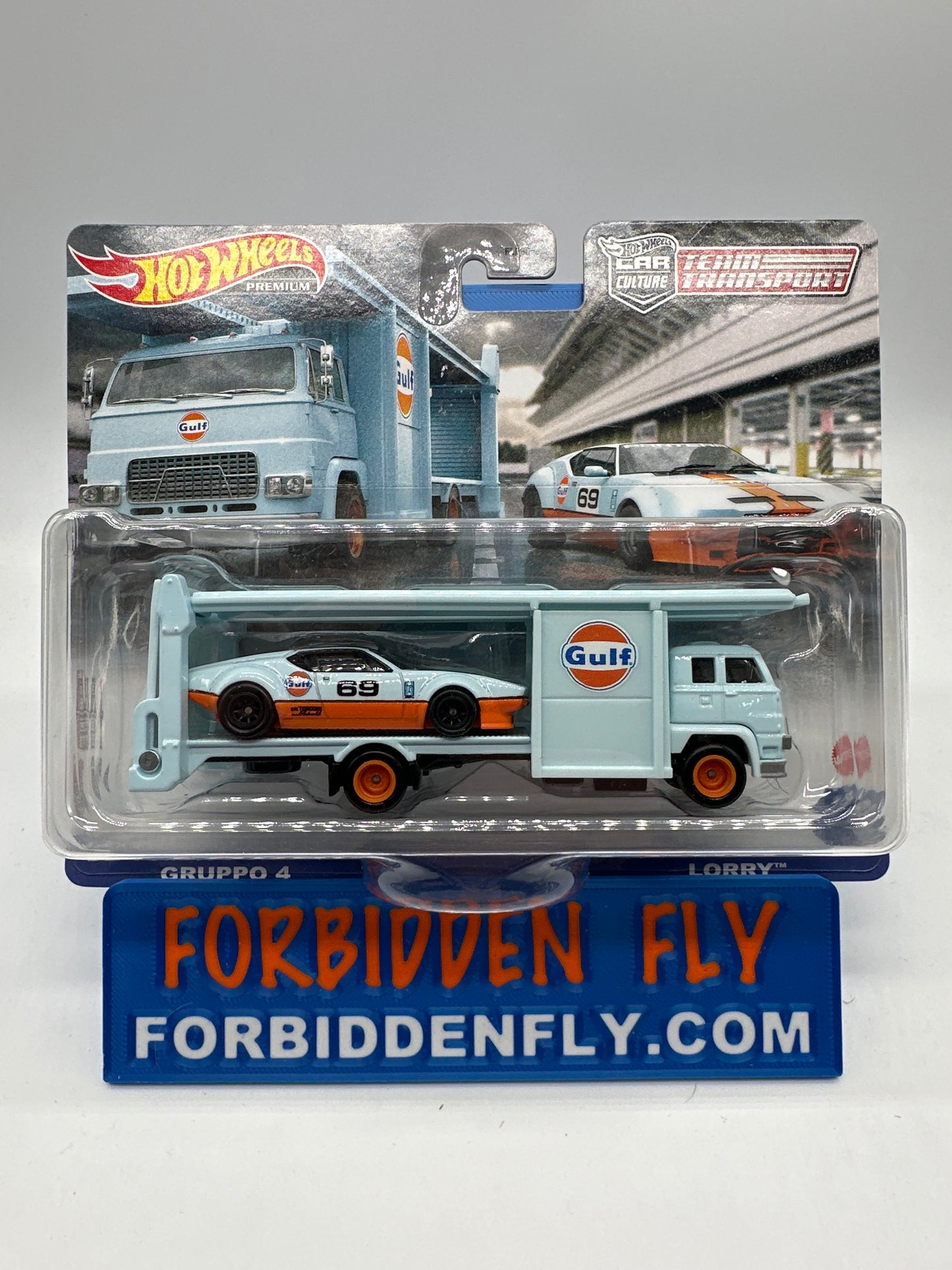 Hot Wheels Car Culture Team Transport - #57 - Gulf De Tomasso Pantera Gruppo 4 & Second Story Lorry
