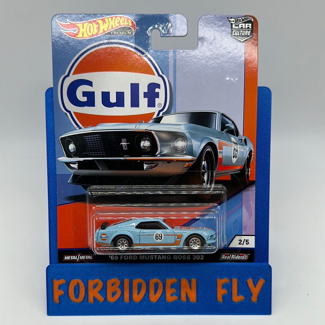 Hot Wheels Car Culture Premium - Gulf Gas Series - #2/5 - ‘69 Ford Mustang Boss 302