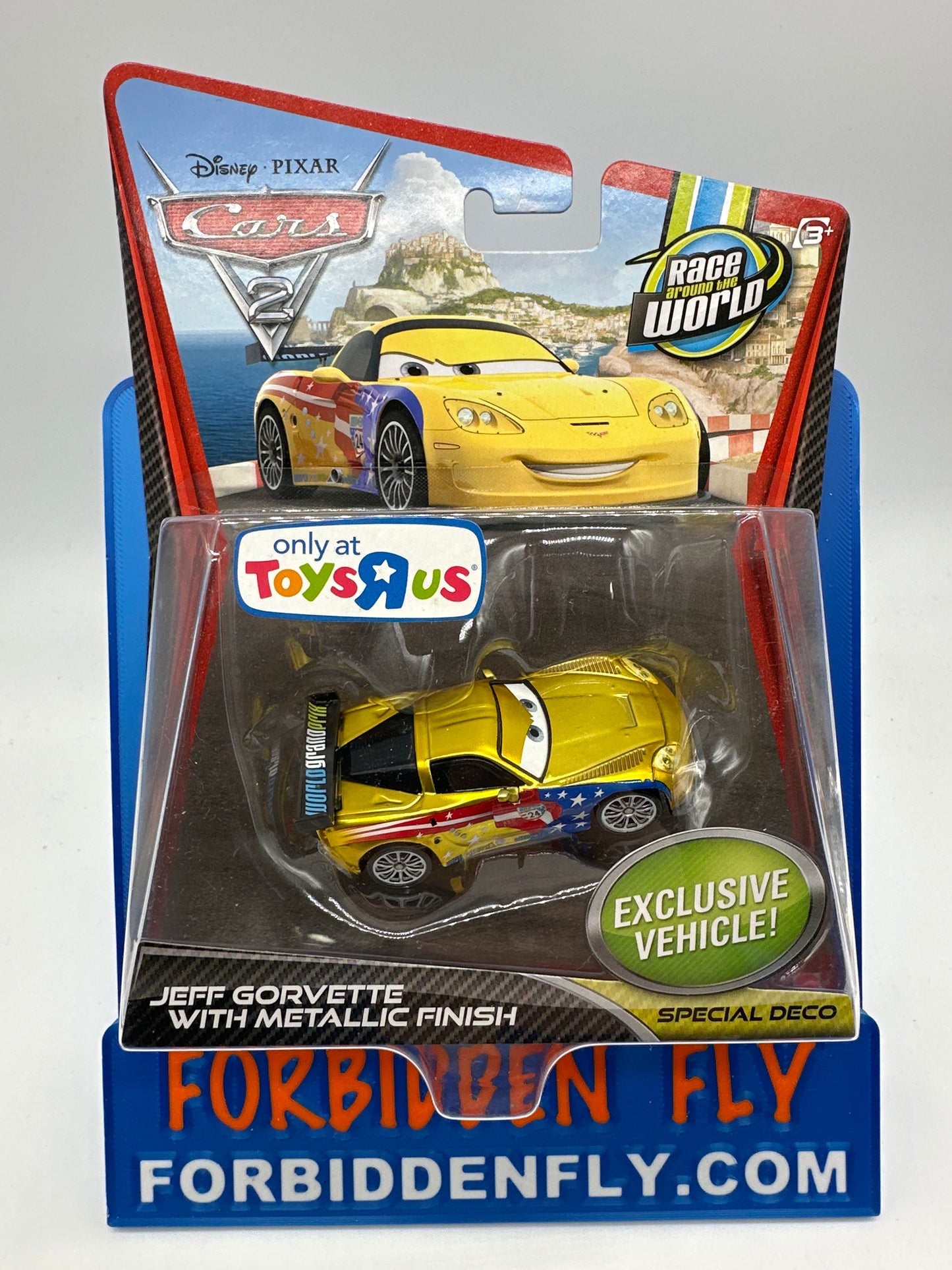 Disney Pixar Cars Movie - Race Around the World Series - Toys R Us Exclusive Deco - Jeff Gorvette with Metallic Finish
